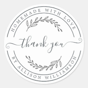 Adesivo Folhagem Homemade Obrigado