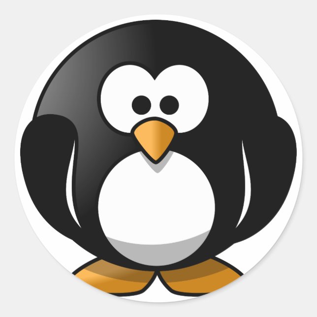 Adesivo Folhas adesivas redondas de pinguins para crianças (Frente)