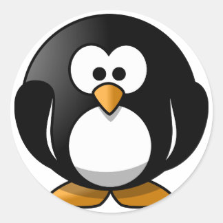 Adesivo Folhas adesivas redondas de pinguins para crianças