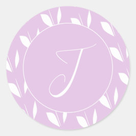 Adesivo Folhas brancas iniciais personalizadas de silhueta