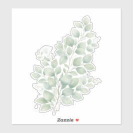 Adesivo Folhas de Aquarela Botânica Pastel Greenery