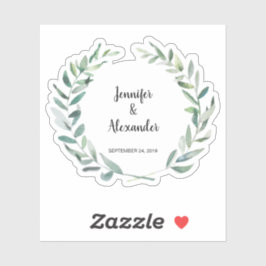 Adesivo Folhas de aquarela russa Corte personalizado de ca