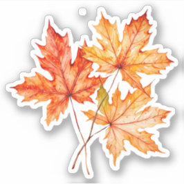 Adesivo Folhas de Árvore de Mapeamento de Aquarela