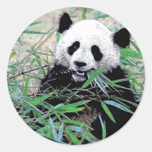 Adesivo Folhas de Comida de Panda