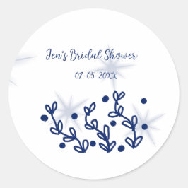 Adesivo Folhas de estrelas azuis luxo real chá de panela 