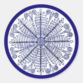 Adesivo Folhas de Fern Azul-Sticker