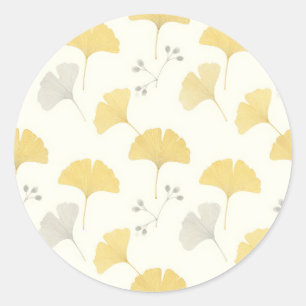 Adesivo Folhas de Leque de Ginkgo Amarelo Repetidas