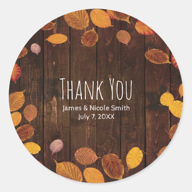 Adesivo Folhas de outono de Ouro Russo no Casamento de Mad (Frente)