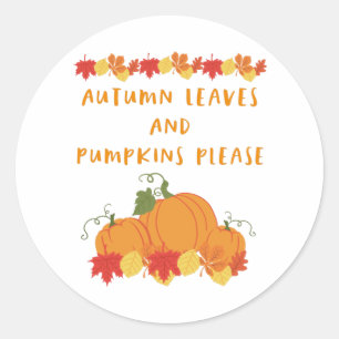 Adesivo Folhas de outono e Pumpkins por favor