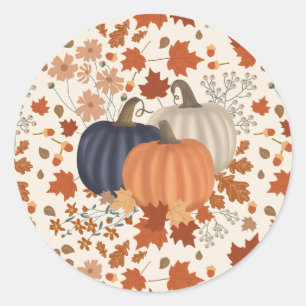 Adesivo Folhas de outono Russas de Pumpkins Flores Selvage
