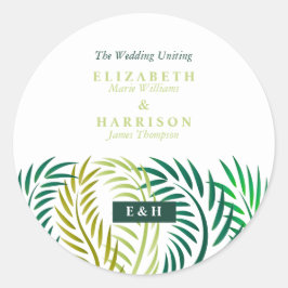 Adesivo Folhas de Palma Tropicais, Casamento de Praia