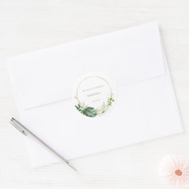 Adesivo Folhas de Palmeira Aquarela Verde e Dourado Tropic