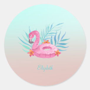 Adesivo Folhas de Palmeira de Flamingo Rosa Adorável