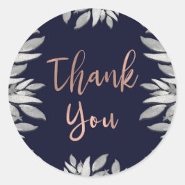 Adesivo Folhas de Prata Glam Botânico Casamento Azul Rosa