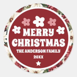 Adesivo Folhas de Vintage Rustic Christmas Flowers