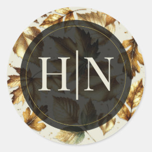 Adesivo Folhas Douradas Bege Creme Amendoado Preto Casamen