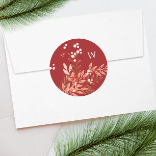 Adesivo Folhas Festivas Florais Natal Tradicional Vermelho