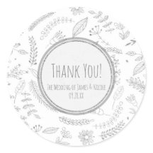 Folhas Florais Prateadas Favor de Casamento Rústic