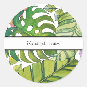 Adesivo Folhas Tropicais Bonitas Em Aquarela