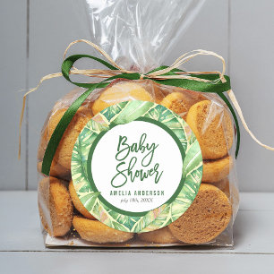 Adesivo Folhas tropicais da aguarela do verde do chá de