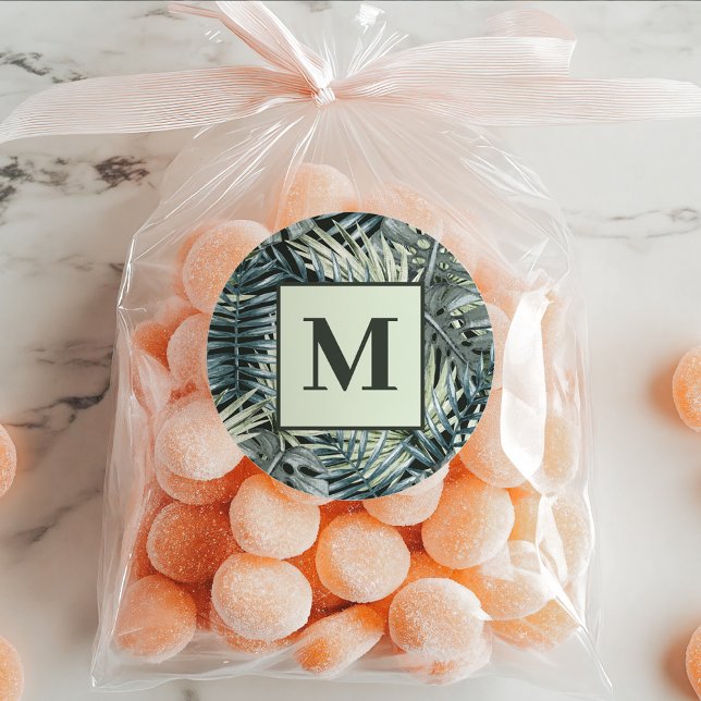 Adesivo Folhas tropicais de cor aquosa verde (Criador carregado)