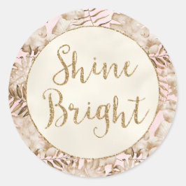 Adesivo Folhas Tropicais De Creme Blush Dourado Brilhante