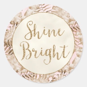 Adesivo Folhas Tropicais De Creme Blush Dourado Brilhante