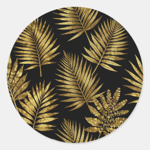 Adesivo Folhas Tropicais Douradas Luxo Padrão