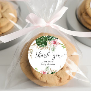 Adesivo Folhas tropicais monstera menina chá de bebê