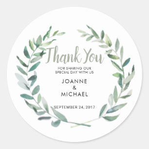 Adesivo Folhas verde-oliva da aguarela que Wedding o