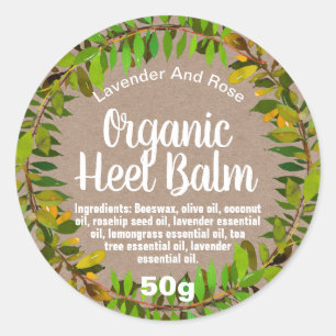 Adesivo Folhas Verdes Nos Rótulos De Balão De Calcanhar 