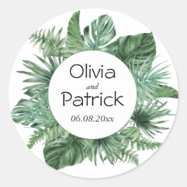 Adesivo Folhas verdes tropicais de coloração aquosa da sel