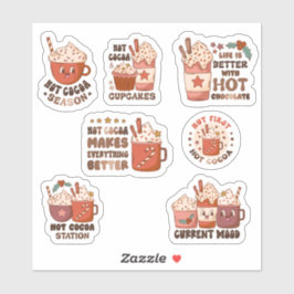 Adesivo Folheto de recorte da época de Cacau Quente