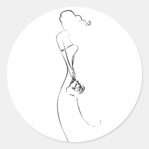Adesivo Folhetos de Casamento de Clipart de Silhuette Noiv