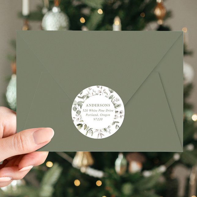 Adesivo Foliage de inverno e Snowberry Endereço de Devoluç (Criador carregado)