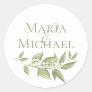 Adesivo Foliage Elegante de Casamento Sage Greenery Simple