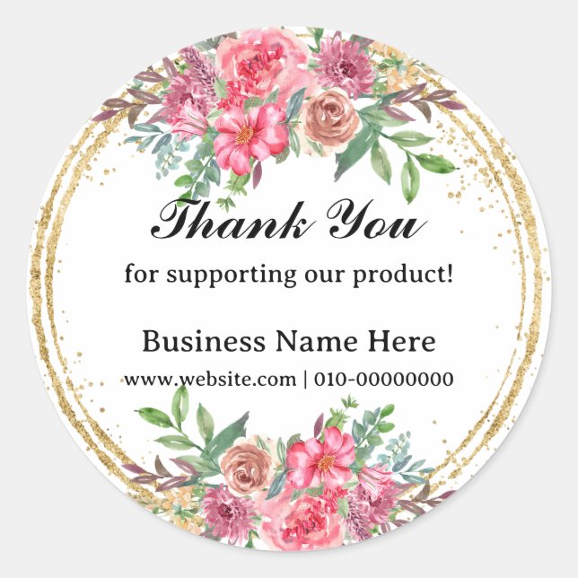 Adesivo Foliage Obrigado Por Apoiar Os Negócios Dos Eua (Frente)