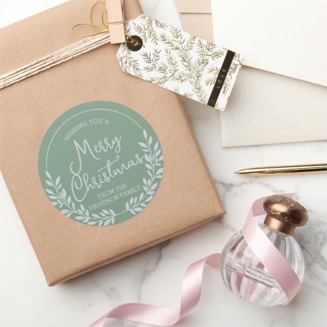 Adesivo Foliage Verde Wreath Feliz Natal (Presentear)