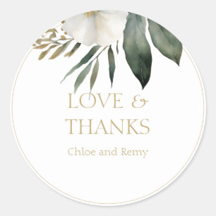 Adesivo Foliage Watercolor Casamento Obrigado Sticker