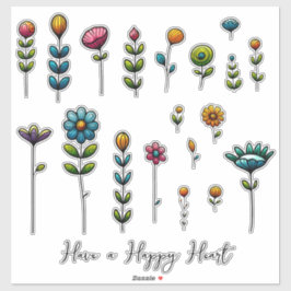 Adesivo Folk Art Flowers & Say (14": tamanhos 1,3" - 6,6")