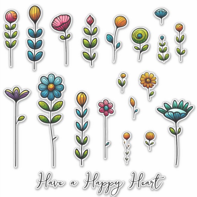 Adesivo Folk Art Flowers & Say (14": tamanhos 1,3" - 6,6") (Frente)