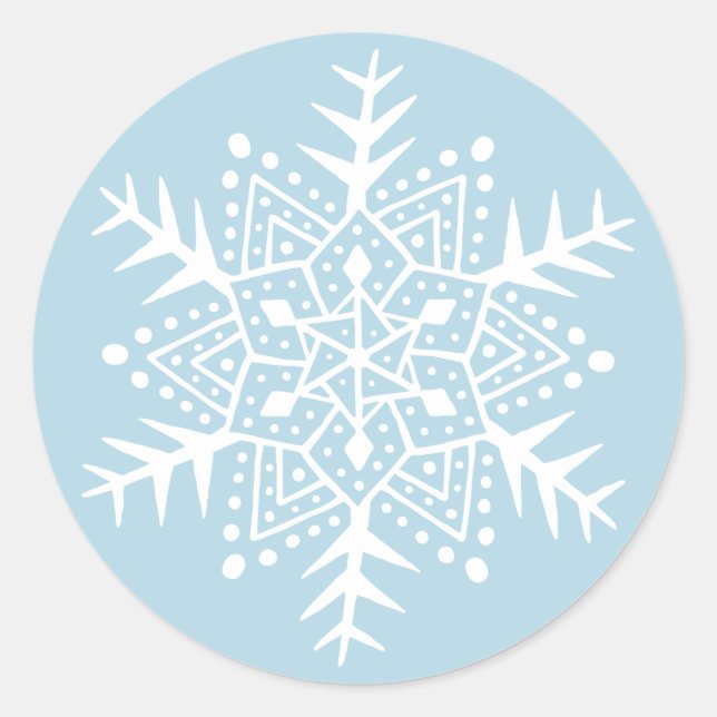 Adesivo Folk art snowflake (floco de neve azul-claro) feri (Frente)
