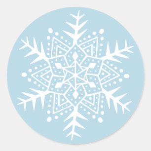 Adesivo Folk art snowflake (floco de neve azul claro) Nata