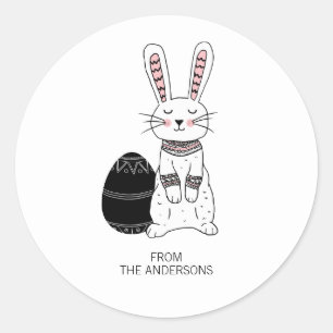 Adesivo Folk Easter Bunny Rabbit Sticker