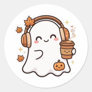 Adesivo Fones de Ouvido de Abóbora Fantasma Fofa