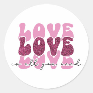 Adesivo Fonte de bolha empilhada "Amor" Rosa