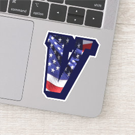 Adesivo Fonte de Sinalizador do Monograma V USA