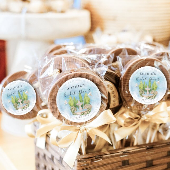 Adesivo Fonte elegante Pombas brancas flores Chá de Noiva (Criador carregado)