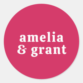 Adesivo Fonte Retro Rosa Quente Casamento Moderno