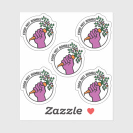 Adesivo Food Not Bombs logo sticker pack w/text